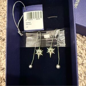 Swarovski Silver Star Drop Earrings